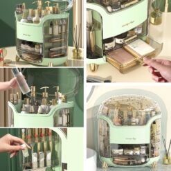 Armoire Coiffeuse Organisateur de Maquillage Cosmétique avec 2 Tiroirs – Image 4