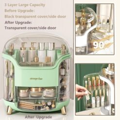 Armoire Coiffeuse Organisateur de Maquillage Cosmétique avec 2 Tiroirs – Image 6