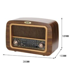 Haut Parleur Radio Bluetooth Portable AM/FM/SW Stéréo Finition Bois NS-6655BT Cheminée VINTAGE – Image 3