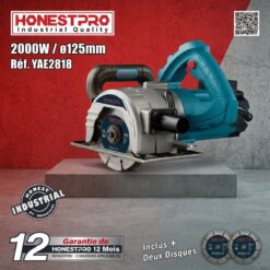 Rainureuse Electrique 2000W 125 MM HONESTPRO YAE2818