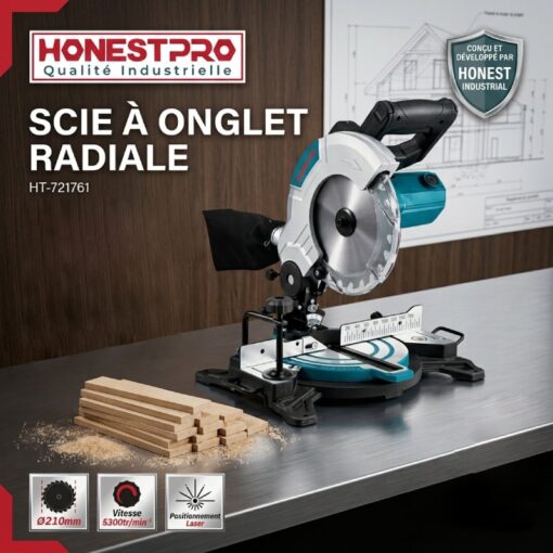 Scie à Onglet Radiale 1450W 210 MM HONESTPRO HT-721761