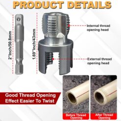 Outil de Filetage Externe et Interne de Tuyau Universel PPR 4" 308-7 – Image 3