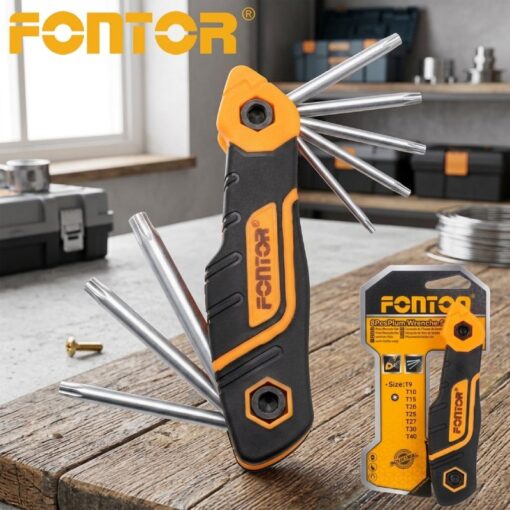 Jeu de 8 Clés Torx Etoile Pliables T9-T40 FONTOR