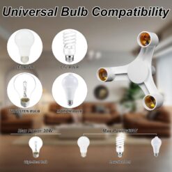 Adaptateur Douille Ampoules 3 Sorties E27 – Image 5
