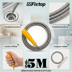 Déclogageur Ressort Déboucheur 5M FIXTOP