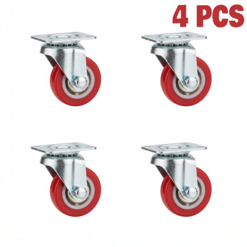 Pack de 4 Mini Roulettes Pivotantes Mobiles pour Meuble (Sans Freins)