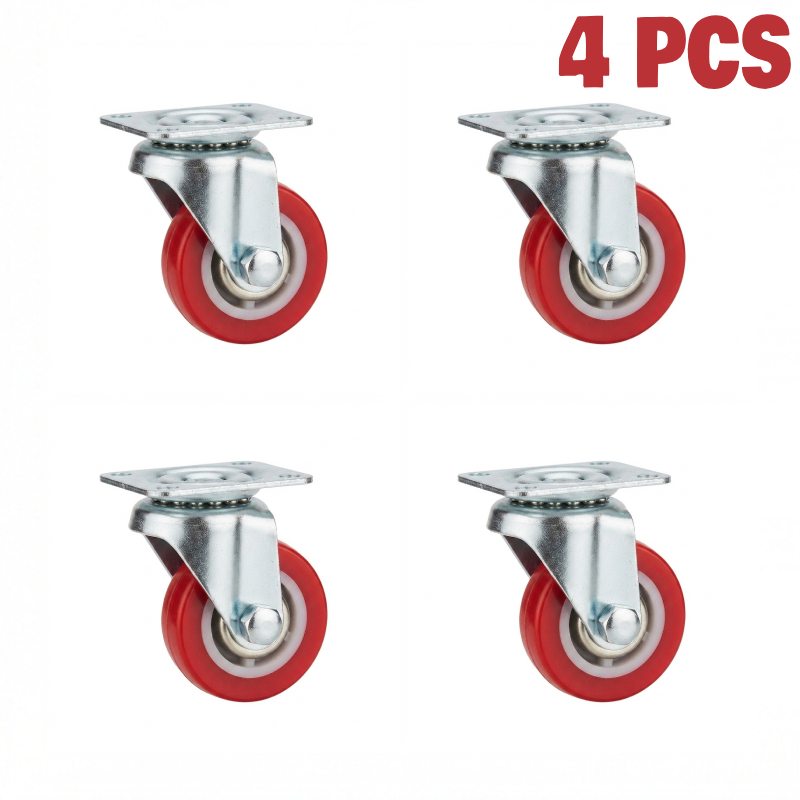 Pack de 4 Mini Roulettes Pivotantes Mobiles pour Meuble (Sans Freins)