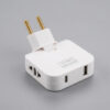 Fiche Voleuse Pivotante 180° 2P+USB+TYP-C 2500W