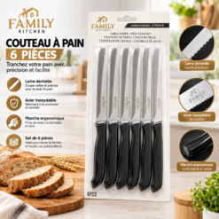Set de Couteaux à Pain 6 Pièces FAMILY KITCHEN