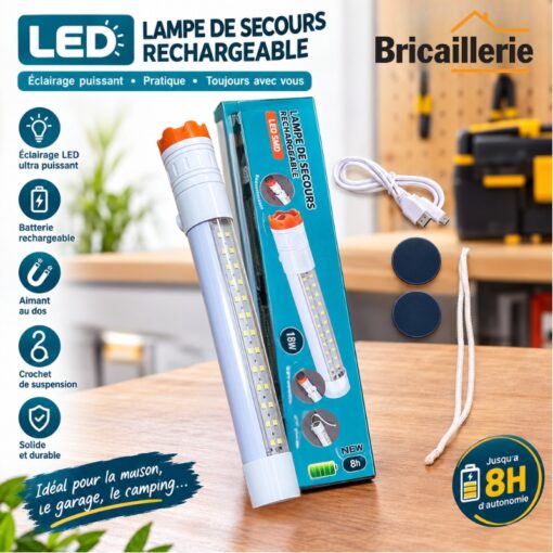 Lampe Torche Tube LED Rechargeable magnétique HT-858