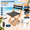 Chaise de Plage Pliante en Bois