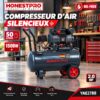 Compresseur d'Air Silencieux 50 Litres 1500W HONESTPRO YAE2788