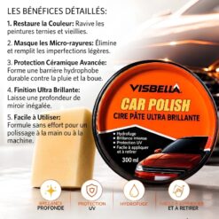 Cire Pâte Ultra Brillante Visbella 300 ml – Polish et Protection pour Carrosserie Automobile – Image 3