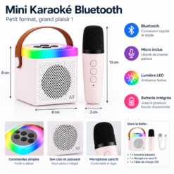 Mini Karaoké Bluetooth Portable avec Micro 500 mAh – Image 3