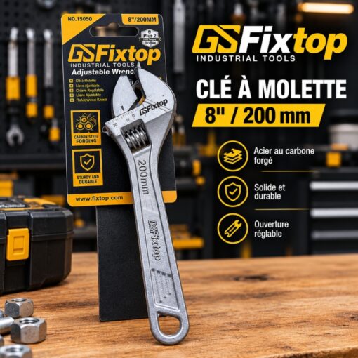 Clé à Molette 8"/200mm FIXTOP