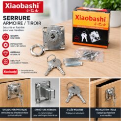 Serrure de meuble pour armoire et tiroir XIAOBASHI