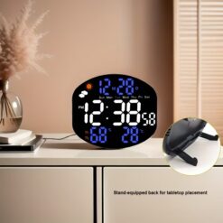Horloge Murale LED Numérique DS-3816L – Grand Affichage, Télécommande et Station Météo – Image 3
