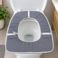 Alternative view of Housse d'Abattant WC Douce et Rembourrée – Couverture Assise de Toilette Confortable avec Bandes Auto-Agrippantes