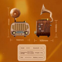 Radio rétro sans fil Bluetooth Vintage MD-1318BT – Image 8