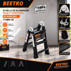 Echelle en Aluminium Multi Position 03 marches BEETRO TC0888B-3 – Image 2