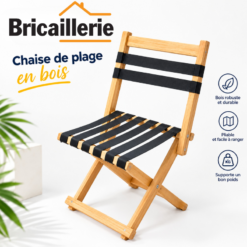Chaise de Plage Pliante en Bois – Image 2