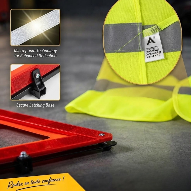 Pack sécurité routière – gilet fluorescent et triangle de sécurité – Image 2