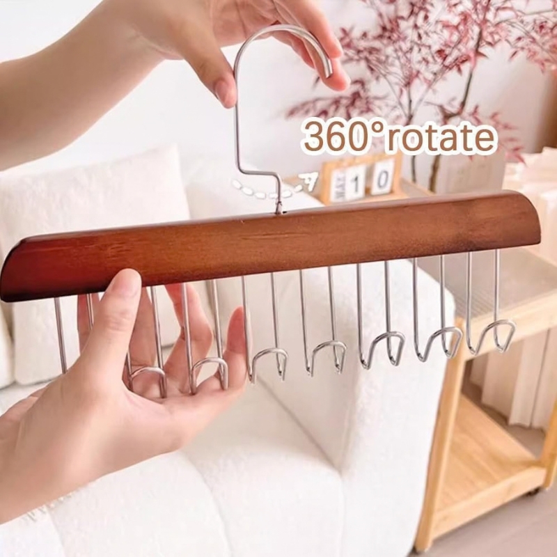 Cintre Multiple en Bois avec 8 Crochets – Image 4