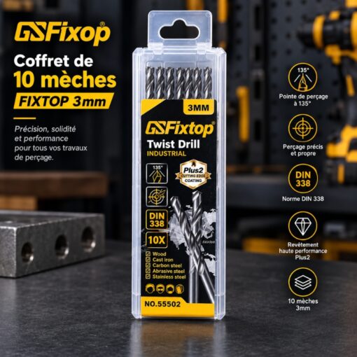 Coffret de 10 mèches FIXTOP 3mm
