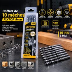 Coffret de 10 mèches FIXTOP 8mm
