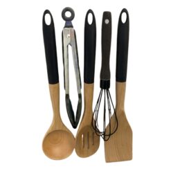 Alternative view of Set de 5 Ustensiles de Cuisine en Silicone et Bois