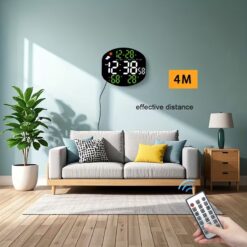 Horloge Murale LED Numérique DS-3816L – Grand Affichage, Télécommande et Station Météo – Image 8