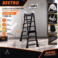 Echelle en Aluminium Multi Position 04 marches BEETRO TC0888B-4 – Image 3