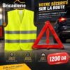 Pack sécurité routière avec gilet fluorescent et triangle de sécurité