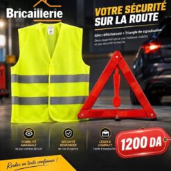 Pack sécurité routière avec gilet fluorescent et triangle de sécurité