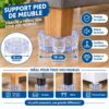 Set de 4 Supports de Pieds de Meuble en Plastique rond (GM)