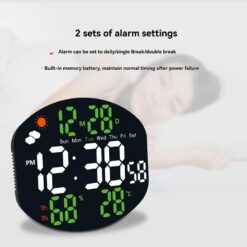 Horloge Murale LED Numérique DS-3816L – Grand Affichage, Télécommande et Station Météo – Image 7
