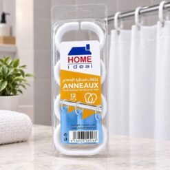 Lot de 12 Anneaux pour Rideau de Douche Home Ideal