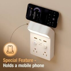 Multiprise murale avec veilleuse intelligente (2 pôles + 2 USB + 1 Type-C) – Image 8