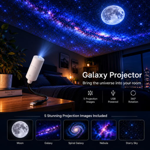 Galaxy Projecteur USB / Projecteur de ciel étoilé et galaxie (Modèle 2439-34)