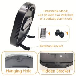 Horloge Murale LED Numérique DS-3816L – Grand Affichage, Télécommande et Station Météo – Image 6