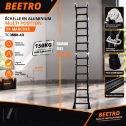 Echelle en Aluminium Multi Position 04 marches BEETRO TC0888B-4 – Image 4