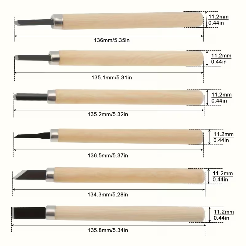 Kit de 12 ciseaux de sculpture sur bois – Image 8
