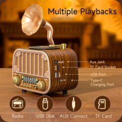 Radio rétro sans fil Bluetooth Vintage MD-1318BT – Image 5