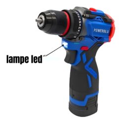 Visseuse Perceuse Brushless Avec 2 Batterie 16.8V 45Nm POWERBLU YAE6160 – Image 5