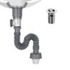 Siphon Lavabo Anti Odeurs Anti Retour à Bouton Gris