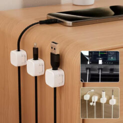 Attache câble adhésif magnétiques 6PCS - Blanc