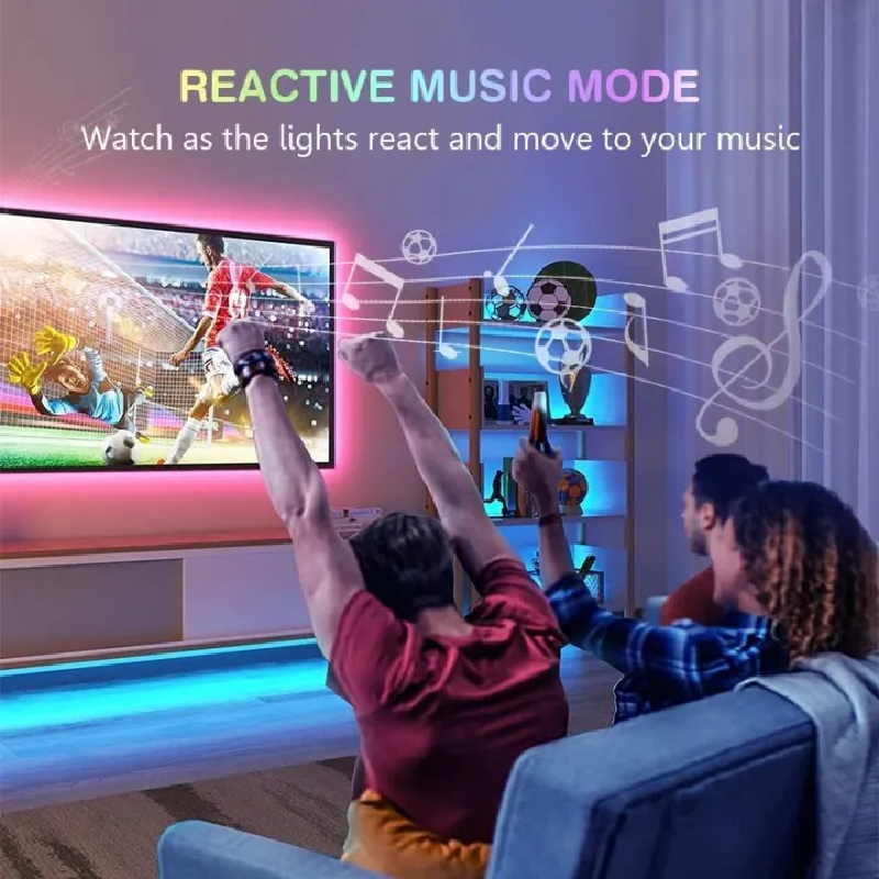 Bande Guirlande Lumineuse LED avec Détection de Lumière Synchronisation d'Ecran TV 5M – Image 2