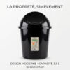 Poubelle en Plastique avec Couvercle Rotatif 3.5L KAMELIA