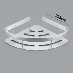 Etagère de Coin Mural Double en Aluminium avec 2 Crochets 1132-6 – Image 2
