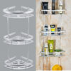 Etagère de Coin Mural Triple en Aluminium avec 2 Crochets 1132-7